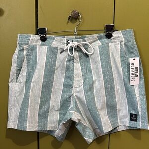 NWT Men’s Urban Outfitters Standard Cloth Striped Swim Trunks Size Large